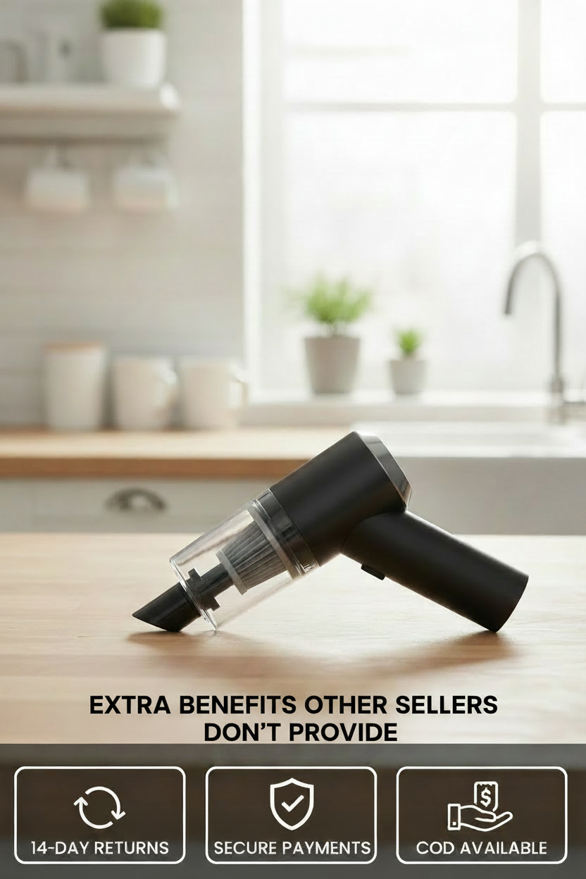 SevenLakes SwiftClean handheld vacuum with extra benefits other sellers do not provide, 14-day returns, secure payments, and COD available