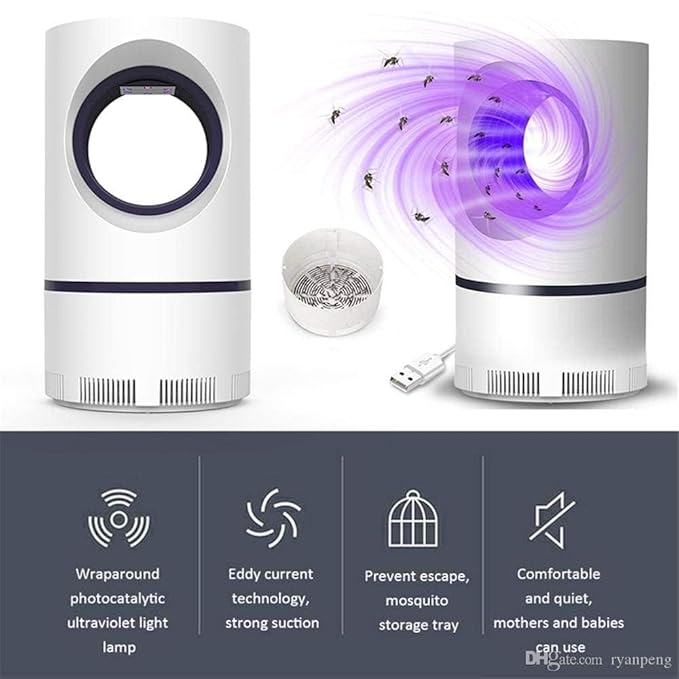 USB Mosquito Killer Lamp with UV Light & Collection Tray