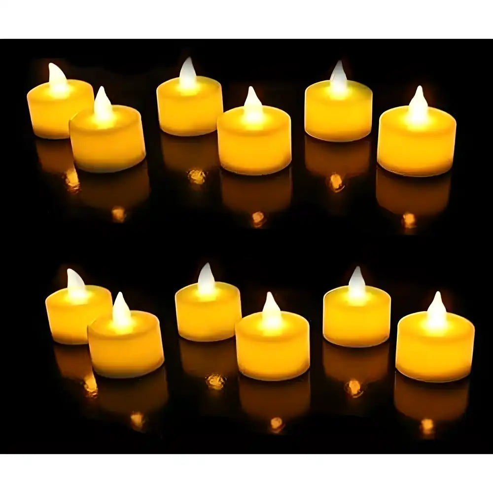 Yellow LED Tea Light Diyas for Home Décor, Pack of 6