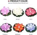 Flameless Lotus Flower Water-Sensor LED Diyas, Pack of 6