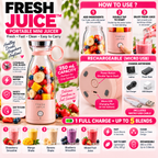 SevenLakes™ Pro Blaze X4-Blade Portable Blender Bottle — Wireless USB Rechargeable Smoothie & Shake Maker (350ml)