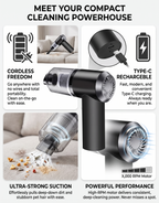 SevenLakes™ SwiftClean Wireless USB-C portable PRO VACC.