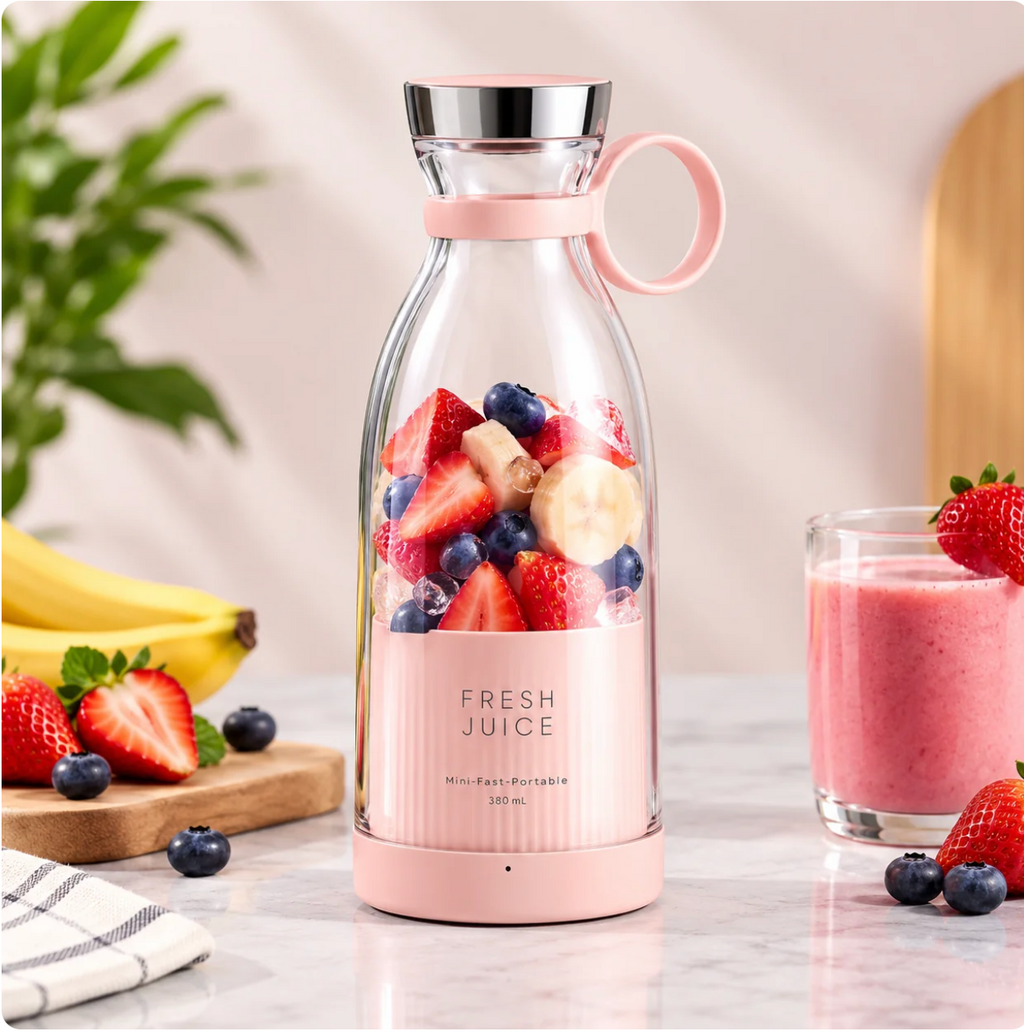 SevenLakes™ Pro Blaze X4-Blade Portable Blender Bottle — Wireless USB Rechargeable Smoothie & Shake Maker (350ml)