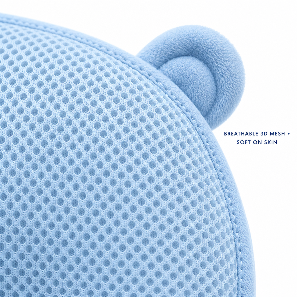 Close-up of breathable mesh fabric and stitching