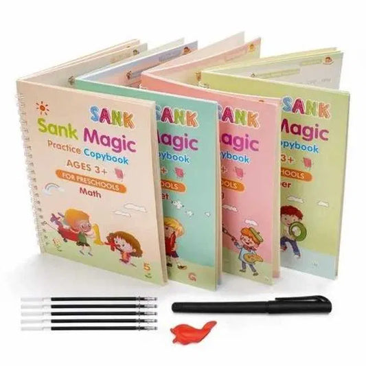 Magic Practice Copybook Set, 4 Reusable Books + 10 Refills