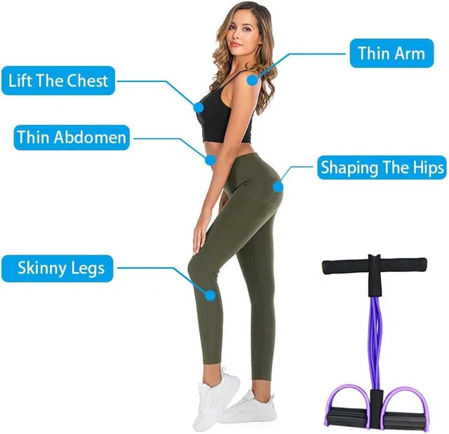 SevenLakes™ Spike CorePro 6-Tube Pedal Puller — Zero-Strain Ab & Waist Trimmer Kit