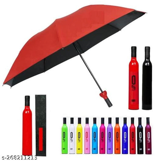 Double Layer Travel Umbrella with Built-In Bottle Cover