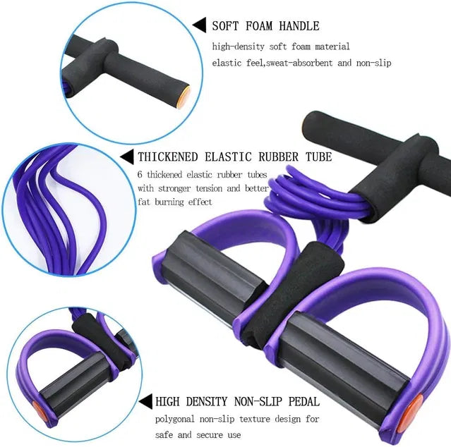 SevenLakes™ Spike CorePro 6-Tube Pedal Puller — Zero-Strain Ab & Waist Trimmer Kit