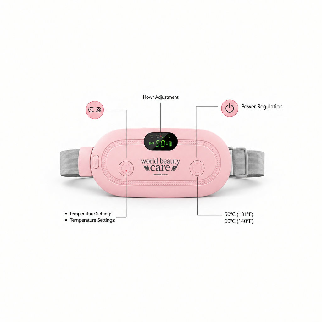 SevenLakes™ 'FemGlow' Wireless Menstrual Cramp Massager — Ultra-Slim Wearable Heating Pad for Abdominal & Lower Back Relief